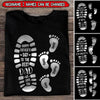 Best Dad Grandpa Footprints Shoeprint Personalized Happy Father's Day Shirt NVL20APR22TP2 Black T-shirt and Hoodie Humancustom - Unique Personalized Gifts
