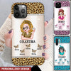 Mom Grandma Kids Butterflies Leopard Pattern - Gift For Mother, Grandmother - Personalized Glass Phone case NVL20APR24TT1