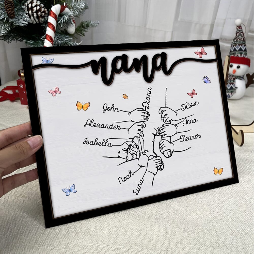 Holding Mom's Hand - Personalized Wooden Plaque NVL20DEC23TT1 Wood Plaque HumanCustom - Unique Personalized Gifts Made Just for You 