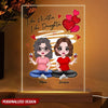 Red Hearts Like Mother Like Daughters Doll Mom And Daughters Sitting Gift For Mom Daughters Personalized Acrylic Plaque LED Night Light NVL20FEB23NY3 Acrylic Plaque LED Lamp Night Light Humancustom - Unique Personalized Gifts
