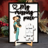 My Missing Piece Gift For Her Gift For Him Personalized 2 Layer Wooden Plaque NVL20FEB24KL2
