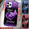 Personalized Blessed To Be Called Grandma Mom Heart Butterfly Kids Glass Phone case NVL20JUN22TT1 Glass Phone Case Humancustom - Unique Personalized Gifts