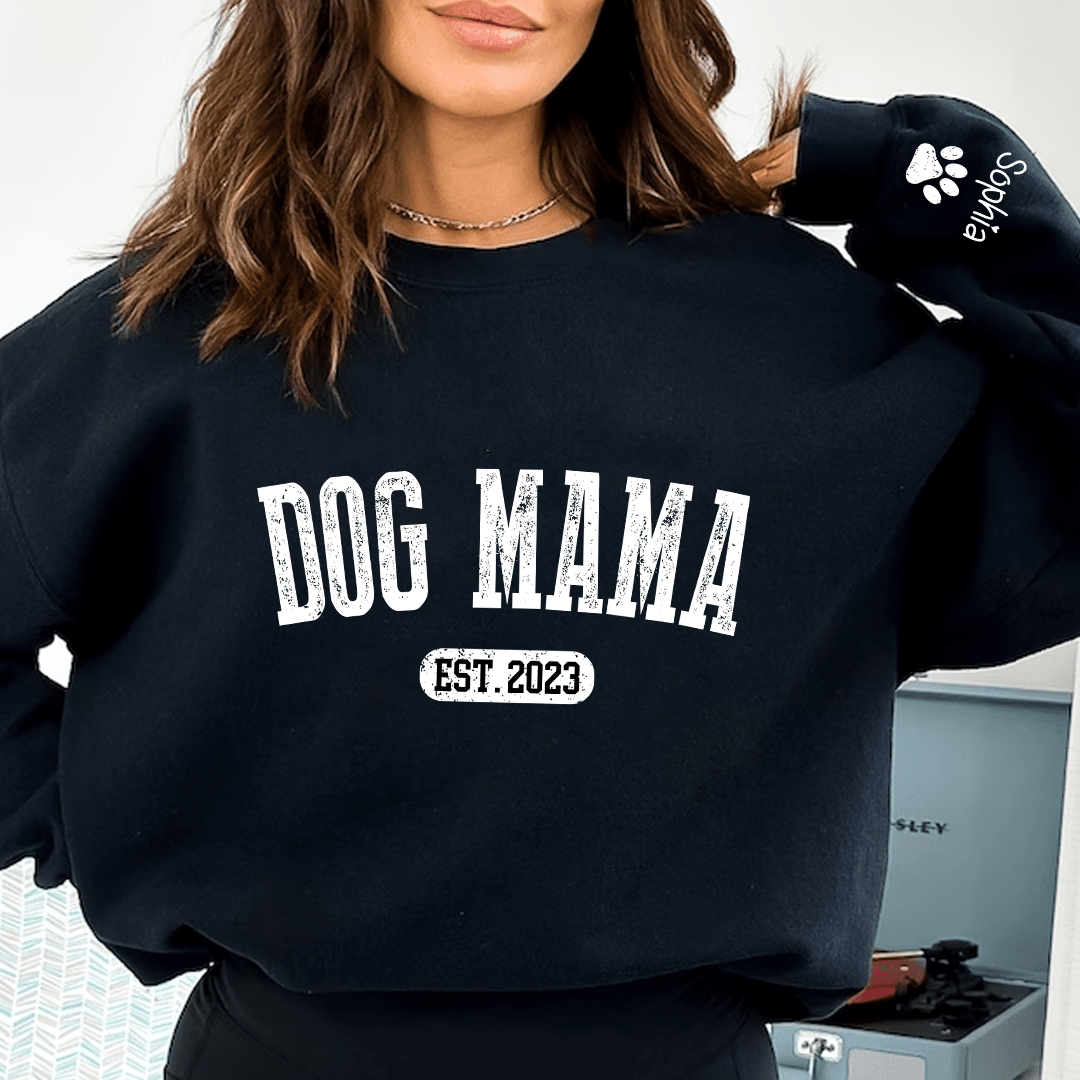 Puppy Pet Dog Mom Est Year Pawprint Personalized Sweatshirt NVL20NOV23KL1 2d sweatshirt HumanCustom - Unique Personalized Gifts Made Just for You 