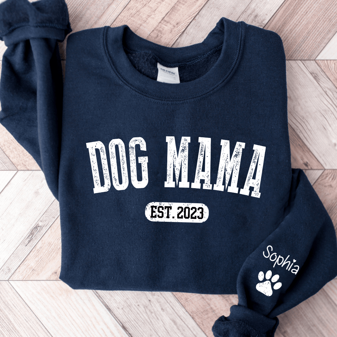 Puppy Pet Dog Mom Est Year Pawprint Personalized Sweatshirt NVL20NOV23KL1 2d sweatshirt HumanCustom - Unique Personalized Gifts Made Just for You 