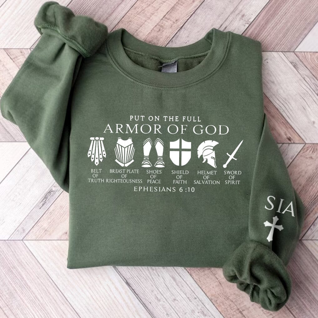 Put On The Full Armor Of God - Christian Gifts Personalized Sweatshirt NVL20NOV23NA1 2d sweatshirt HumanCustom - Unique Personalized Gifts Made Just for You Sweatshirt White S