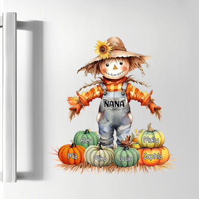 Fall Season Scarecrow - Gift For Grandma Pumpkin Personalized Decal Sticker NVL21AUG23KL1