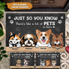 There's Like A Lot Of Fur Kids In Here - Personalized Doormat - Gift For Cat & Dog Lover, Pet Owner, Cat Mom, Dog Mom, Pet Parents NVL21DEC22VA1 Doormat Humancustom - Unique Personalized Gifts Small (40 X 50 CM)