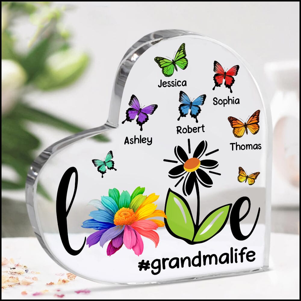 Grandma Mom Life Daisy Butterflies Personalized Acrylic Plaque NVL21DEC23TT2 Acrylic Plaque HumanCustom - Unique Personalized Gifts Made Just for You 