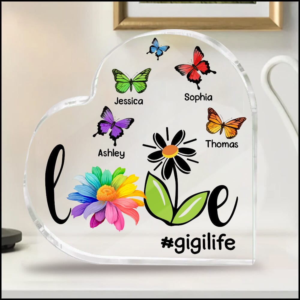 Grandma Mom Life Daisy Butterflies Personalized Acrylic Plaque NVL21DEC23TT2 Acrylic Plaque HumanCustom - Unique Personalized Gifts Made Just for You 