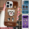 Puppy Pet Dog Pawprint Crack & Leather Texture Personalized Phone Case NVL21NOV22NY2 Silicone Phone Case Humancustom - Unique Personalized Gifts 