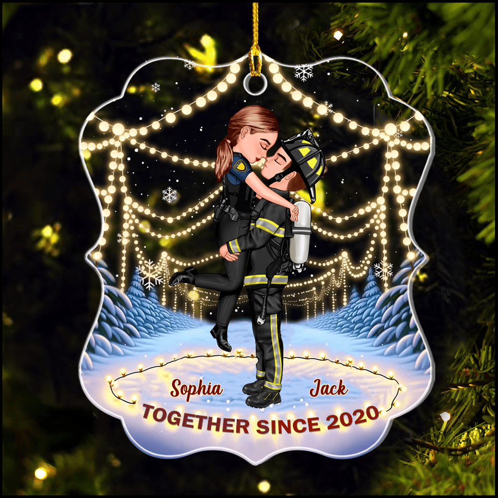 Acrylic Ornament, Couple Portrait, Firefighter, Nurse, Police Officer, Military, Chef, EMS, Flight, Teacher, Gifts by Occupation Personalized NVL21OCT23KL1 Acrylic Ornament HumanCustom - Unique Personalized Gifts Made Just for You 