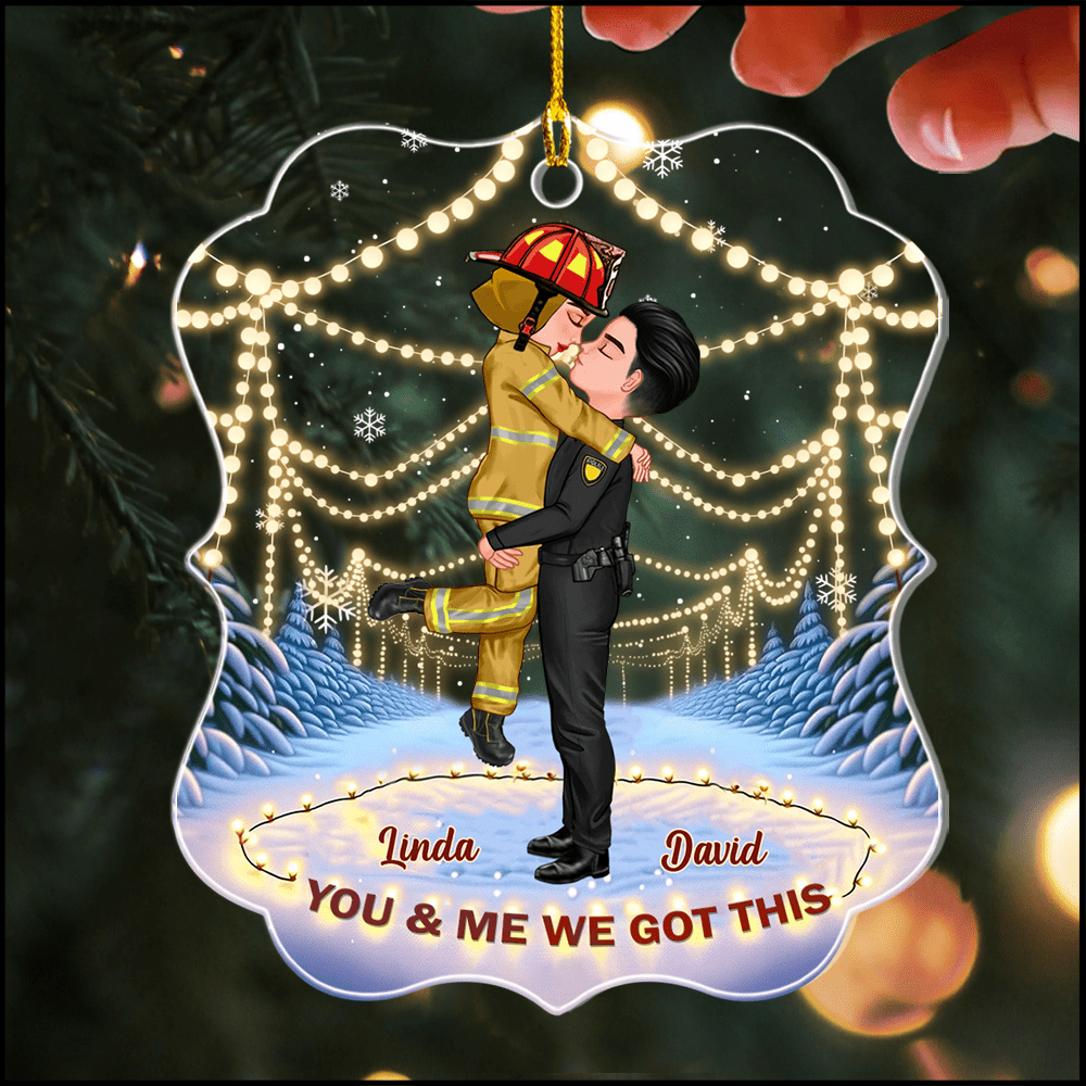 Acrylic Ornament, Couple Portrait, Firefighter, Nurse, Police Officer, Military, Chef, EMS, Flight, Teacher, Gifts by Occupation Personalized NVL21OCT23KL1 Acrylic Ornament HumanCustom - Unique Personalized Gifts Made Just for You 