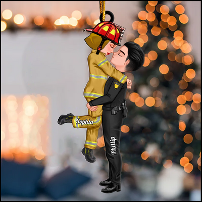 Acrylic Ornament, Couple Portrait, Firefighter, Nurse, Police Officer, Military, Chef, EMS, Flight, Teacher, Gifts by Occupation Personalized NVL21SEP23KL3