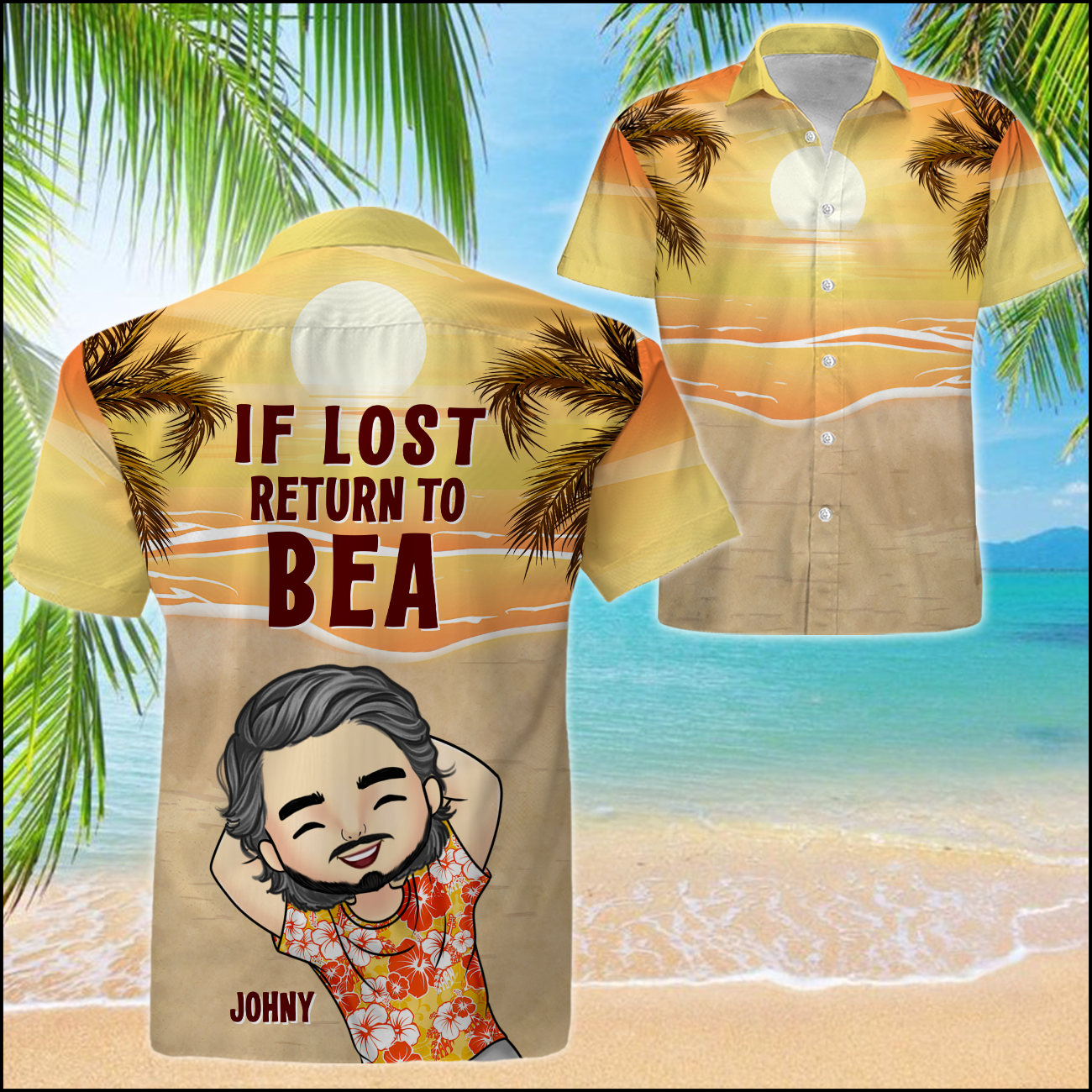 If Lost Return To Bae - Funny Personalized Hawaiian Shirt - Summer Vacation Gift, Birthday Party Gift For Husband Wife NVL22APR24KL2