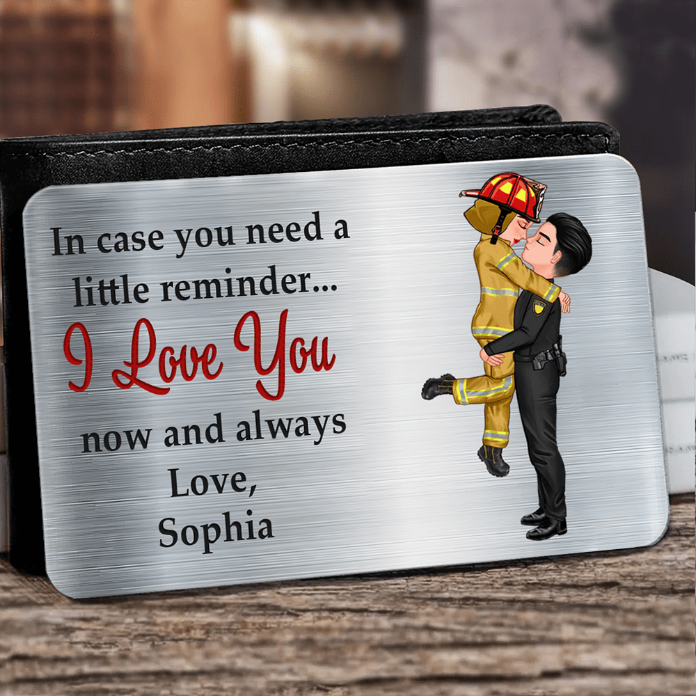 Couple Portrait, Firefighter, Nurse, Police Officer, Military, Chef, EMS, Flight, Teacher - In Case You Need A Little Reminder - Gift For Couples, Husband, Wife - Personalized Aluminum Wallet Card NVL22DEC23KL3 Aluminum Wallet Card HumanCustom - Unique Personalized Gifts Made Just for You 