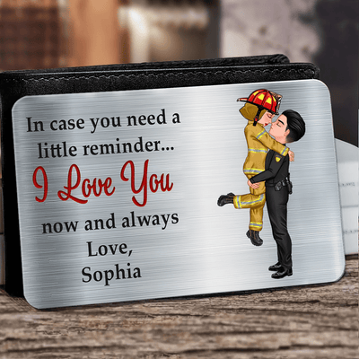 Couple Portrait, Firefighter, Nurse, Police Officer, Military, Chef, EMS, Flight, Teacher - In Case You Need A Little Reminder - Gift For Couples, Husband, Wife - Personalized Aluminum Wallet Card NVL22DEC23KL3 Aluminum Wallet Card HumanCustom - Unique Personalized Gifts Made Just for You