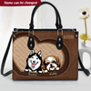 Customized Dog Breeds Dog Mom Fur Mama Puppy Pet Lover Best Gift Personalized Leather Handbag NVL22JUL22TT4 Leather Handbag Humancustom - Unique Personalized Gifts
