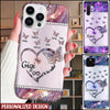 Sparkling Grandma- Mom Heart Butterfly, Blessed To Be Called Nana Personalized Glass Phone Case NVL22JUN22TT1 Glass Phone Case Humancustom - Unique Personalized Gifts