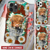 Personalized Love Daisy Baby Highland Cow In The Bucket Phone Case NVL22JUN23KL1