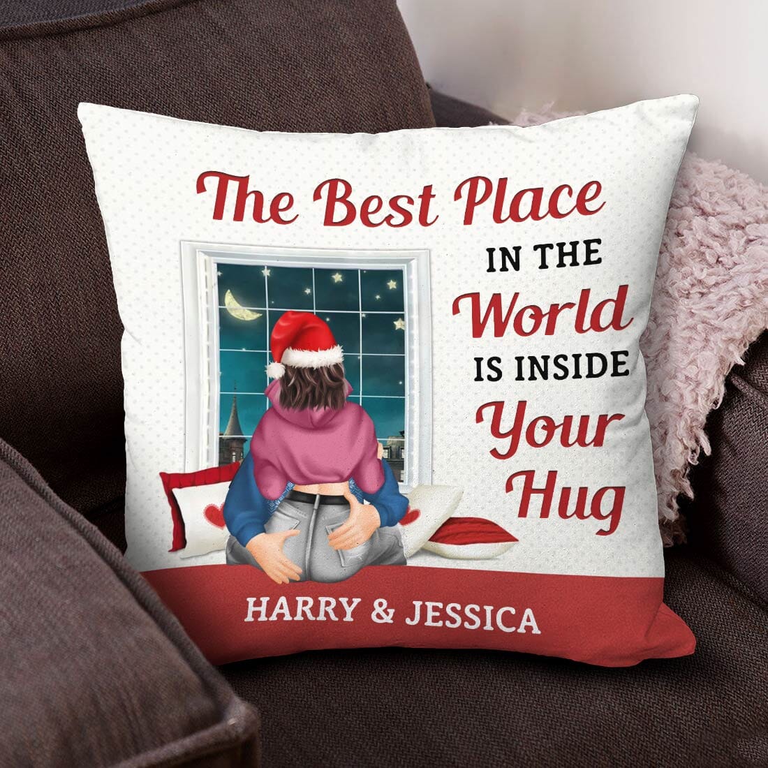 The Best Place In The World Is Inside Your Hug - Gift For Couples, Husband And Wife - Personalized Pillow NVL22NOV23VA1 Pillow HumanCustom - Unique Personalized Gifts Made Just for You 12x12in 