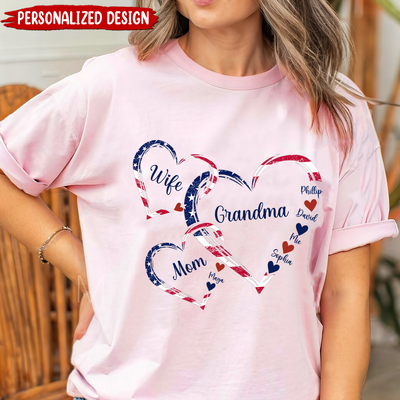 4th Of July Wife Mom Grandma With Heart Kids Personalized Shirt NVL23APR24KL1