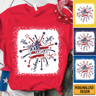 4th of July America Flag Star Mimi Mom Little Kids Personalized Shirt NVL23APR24TT1