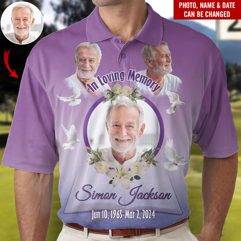 Memorial Upload Photo In Loving Memory Personalized 3D Polo Shirt