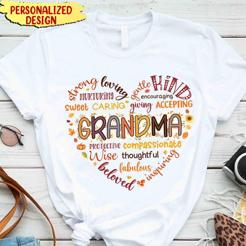 Discover Personalized Gift For Grandma Love Fall Vibes Shirt