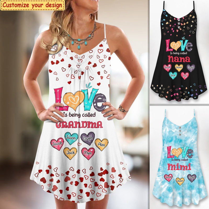 Discover Lovely Heart Grandma Mom Kids, Love Is Being Called Nana, Mother's Day Gift Personalized Summer Dress