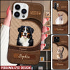 Custom Photo Dog Mom Puppy Pet Dogs Lover Texture Leather Phone case NVL25FEB22TT1 Silicone Phone Case Humancustom - Unique Personalized Gifts