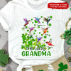 One Lucky Grandma Personalized Hummingbird Clover Shirt NVL25JAN22TT1 White T-shirt and Hoodie Humancustom - Unique Personalized Gifts