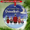 Personalized Is Better With Grandkids On Moon Christmas Ornament NVL25OCT22TP1 Circle Ceramic Ornament Humancustom - Unique Personalized Gifts Pack 1