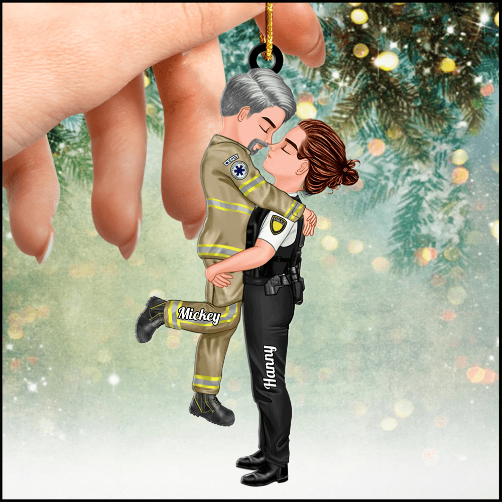 Acrylic Ornament, Couple Portrait, Firefighter, Nurse, Police Officer, Military, Chef, EMS, Flight, Teacher, Gifts by Occupation Personalized NVL25OCT23KL2 Acrylic Ornament HumanCustom - Unique Personalized Gifts Made Just for You 