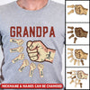 Happy Father's Day Personalized Grandpa Dad Papa with Grandkids Hand to Hands Shirt NVL26APR23TP1 White T-shirt and Hoodie Humancustom - Unique Personalized Gifts Classic Tee White S