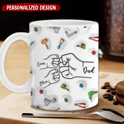 Happy Father's Day - Hand To Hand Dad Grandpa Personalized Edge-to-Edge Mug NVL27APR24KL3