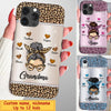 Leopard Grandma Mom Nana Messy Bun Heart Kids Personalized Glass Phone case NVL27DEC22CT1 Glass Phone Case Humancustom - Unique Personalized Gifts Iphone iPhone 14