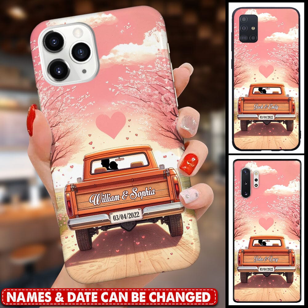 Couple Red Truck Gift For Wife Husband For Him For Her Personalized Phone Case NVL27DEC23TP1