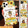 Sunflower Grandma Mom Praying With Little Kids Personalized Phone Case NVL27FEB23CT5 Silicone Phone Case Humancustom - Unique Personalized Gifts Iphone iPhone 14