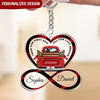 Heart Infinity Red Truck, From Our First Kiss Till Our Last Breath Personalized Acrylic Keychain NVL27FEB23NY1 Acrylic Keychain Humancustom - Unique Personalized Gifts 6.5x6.5 cm
