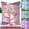 Grandma- Mom Heart Butterfly Kids Personalized Fleece Blanket NVL28JUN22TT3 TP Fleece Blanket Humancustom - Unique Personalized Gifts