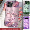 Sparkling Grandma- Mom Heart Butterfly Kids Personalized Glass Phone Case NVL28JUN22TT3
