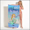 Pretty Mermaid, Some Girls Are Just Born With The Ocean In Their Souls Personalized Beach Towel NVL28JUN23VA1