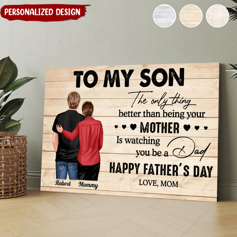 Discover From Mom, Dad To Son Happy Father's Day Personalized Gift For Son Poster