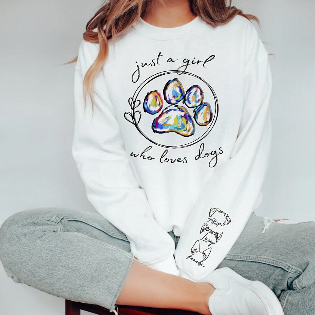 Just A Girl Who Loves Dogs - Personalized Sweatshirt NVL28NOV23TT1 2d sweatshirt HumanCustom - Unique Personalized Gifts Made Just for You 