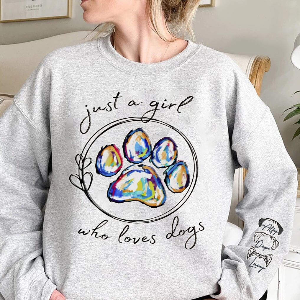 Just A Girl Who Loves Dogs - Personalized Sweatshirt NVL28NOV23TT1 2d sweatshirt HumanCustom - Unique Personalized Gifts Made Just for You 