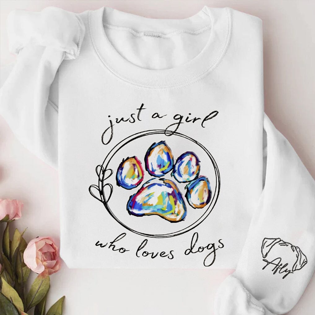 Just A Girl Who Loves Dogs - Personalized Sweatshirt NVL28NOV23TT1 2d sweatshirt HumanCustom - Unique Personalized Gifts Made Just for You 