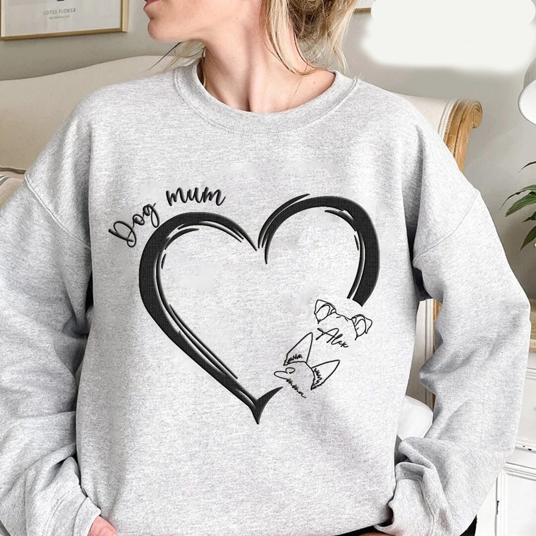 Dog Mom Loves Puppy Pet Dog Head Line Personalized Sweatshirt NVL28NOV23TT2 2d sweatshirt HumanCustom - Unique Personalized Gifts Made Just for You 