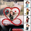 Personalized Heart Infinity Doll Couple Portrait, Firefighter, Nurse, Police Officer, Teacher, Gifts by Occupation Car Ornament NVL29AUG23KL1