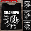 Personalized Grandpa with Grandkids Hand to Hands Shirt NVL29MAR22TP1 Black T-shirt and Hoodie Humancustom - Unique Personalized Gifts