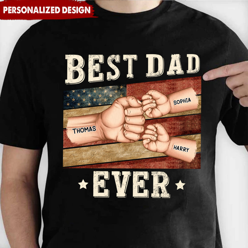 Discover Retro Best Dad Grandpa Ever Retro Fist Bump - Personalized T Shirt